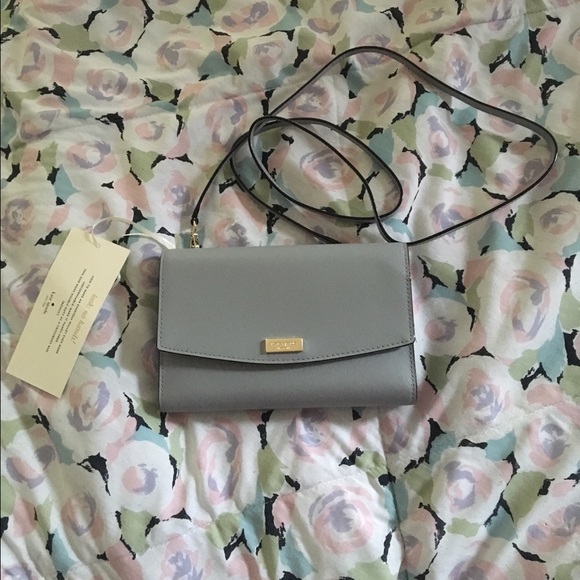 NWT Kate Spade Gray Crossbody/Clutch String Wallet