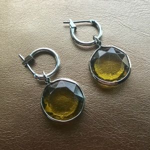 Green translucent earrings