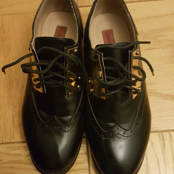 London Rebel Tori Metal Detail Lace Up Brogues