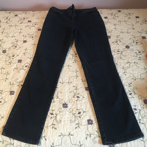Straight leg dark wash jeans