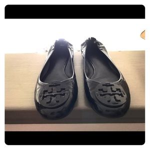 Tory Burch Reva Ballet in Black Patent Leather