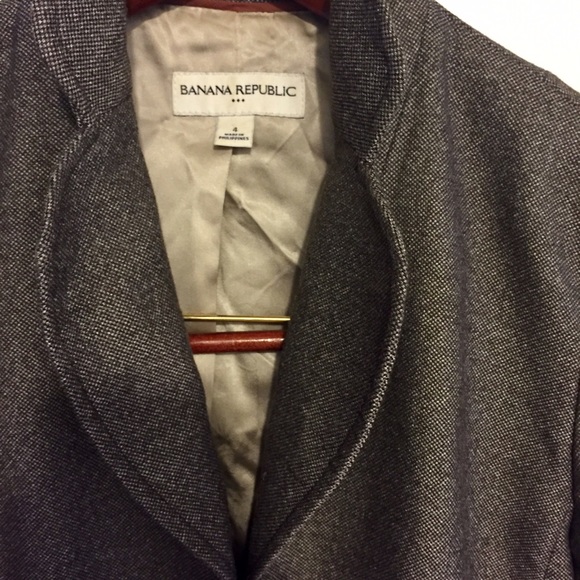 Brown light tweed blazer with wrapped buttons - Picture 2 of 4