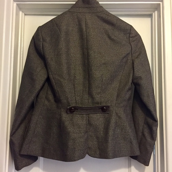 Brown light tweed blazer with wrapped buttons - Picture 4 of 4