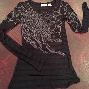 Miss Me supersoft fittedT w/appliqué/tiny crystals