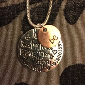 NWT! "Be" Necklace with Inspirational Message