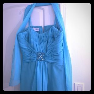 Mori Lee Aqua Bridesmaids Dress