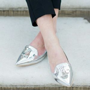 ASOS Silver tassel loafers