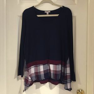 Dress Barn Long Sleeved Navy Top XL