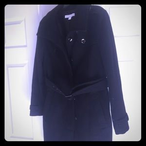 Black winter coat.