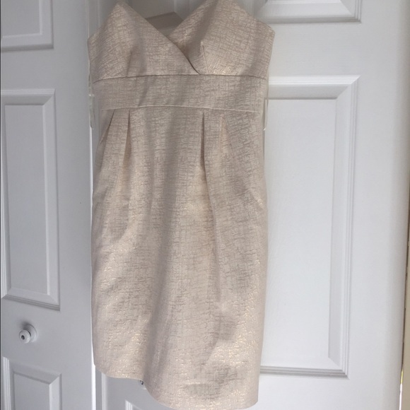 Beige party dress.