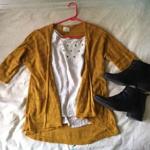 Urban Outfitters Mustard, Textured Cardigan