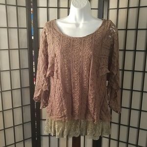 Urban mango lace stretch stretch top