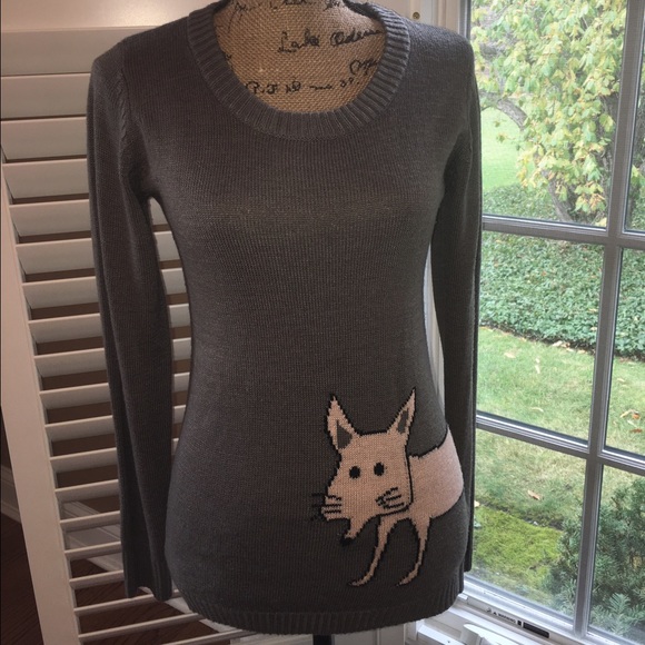 Gray Sweater with Fox