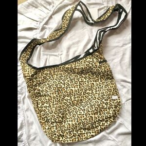 Reversible leopard/zebra 100% cotton crossbody bag