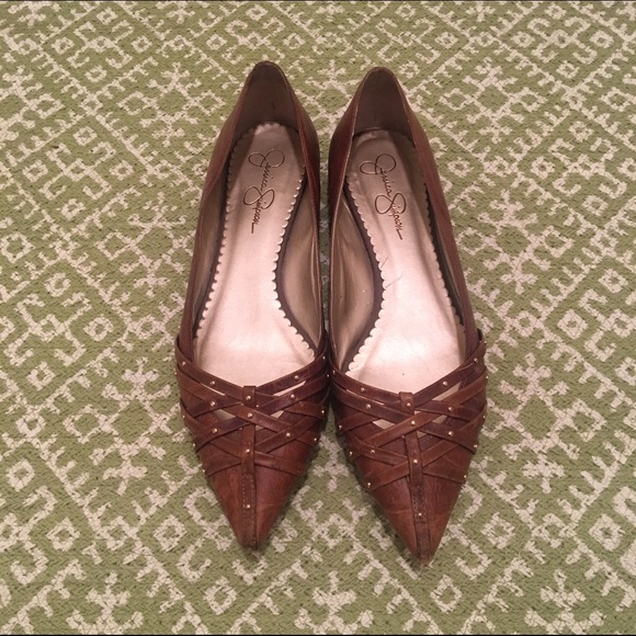 Jessica Simpson studded leather flats size 8.5