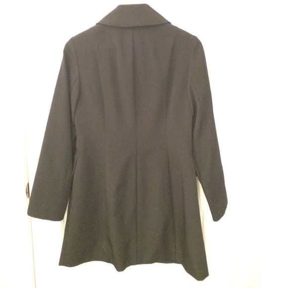 NWOT Ann Klein Black Trench Coat Rain Coat - Picture 2 of 5