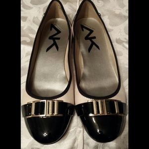 Anne Klein AK Sport Black & Patent Fabric Flats
