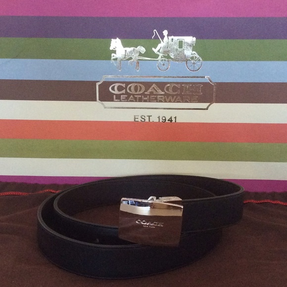 Coach Black/Brown Leather Reversible Belt