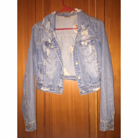 Ripped Light Colored Jean Jacket