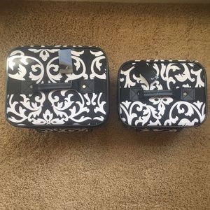 BNWT Two Damask Makeup Toiletry Travel Bags