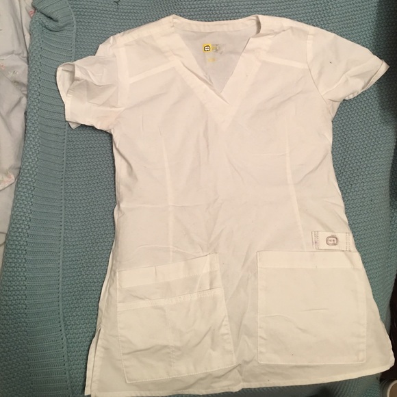 Wonder Flex White Scrub top
