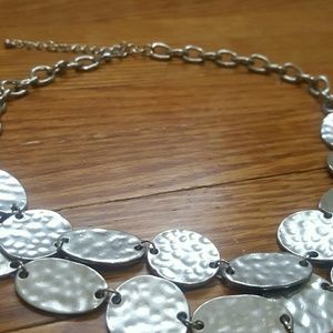 Apt. 9 Silver Hammered Disc Statement Necklace