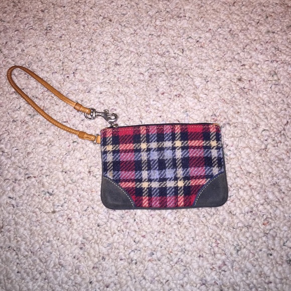 Coach plaid wristlet