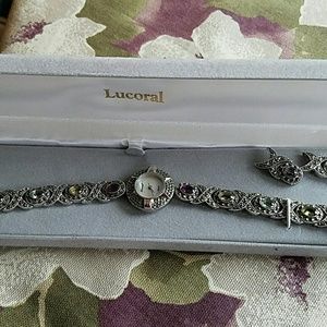 Lucoral watch and matching earrings