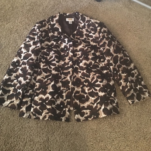 Brown Patterned Blazer - image 1