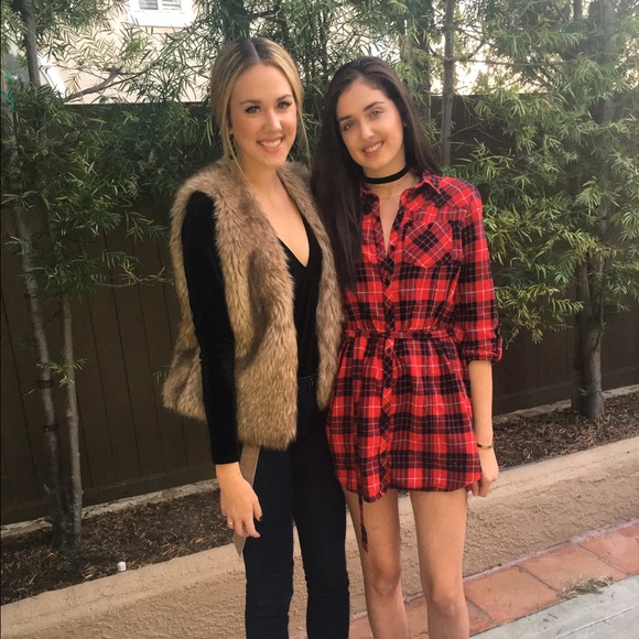 Forever 21 red flannel dress (on the right)