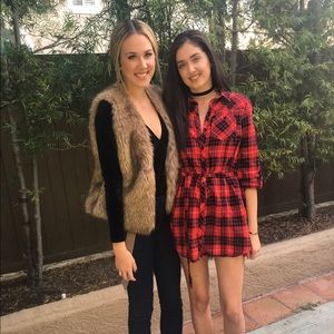 Forever 21 red flannel dress (on the right)