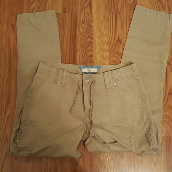 Tan straight cut cargo pants