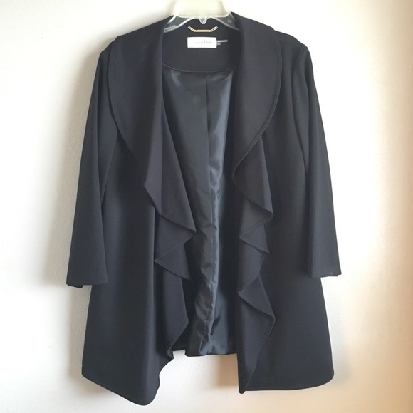 Black Calvin Klein blazer ruffles 16