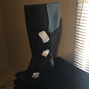 Black high heel boots