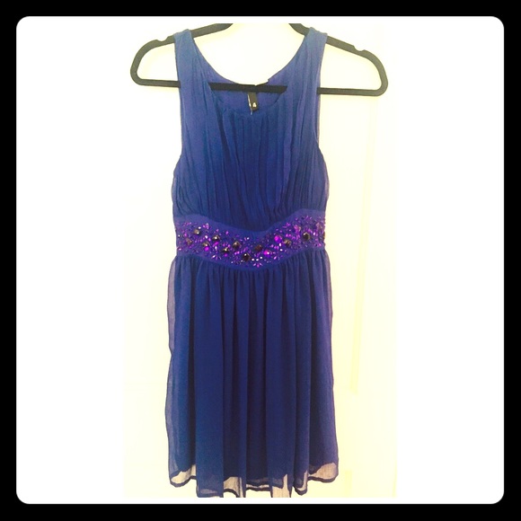 H&M Chiffon Empire Embellished Dress XS