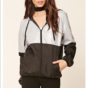 Forever 21 Gray and Black Windbreaker