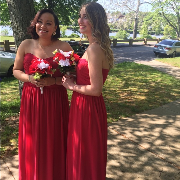 Red bridesmaids dress - Picture 3 of 3