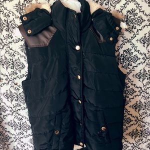 Hooded Black Fur Coat : Hooded Black Fur Vest ✨