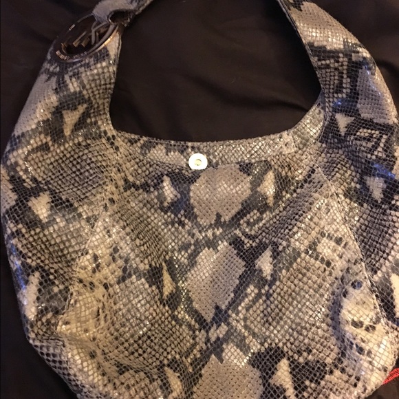 Michael Kors Fulton embossed Python hobo