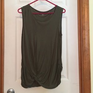 Olive Knotted Tank top size L