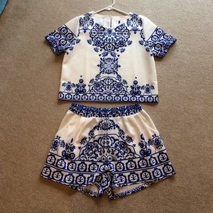 Two piece shorts and shirt set