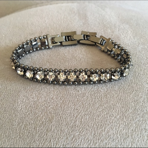 Stella & Dot dark silver diamond bracelet.