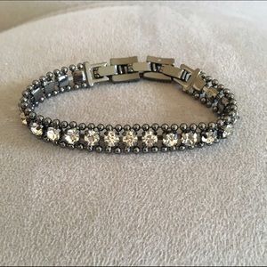 Stella & Dot dark silver diamond bracelet.