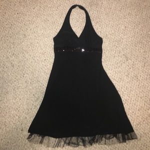 Black halter dress