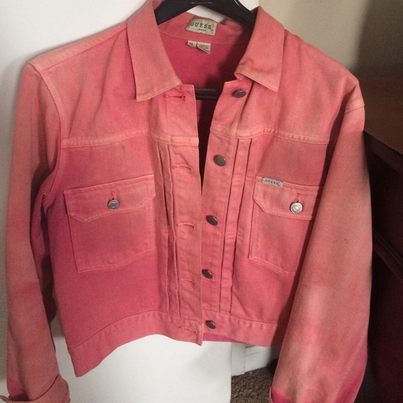 Guess pink Jean jacket