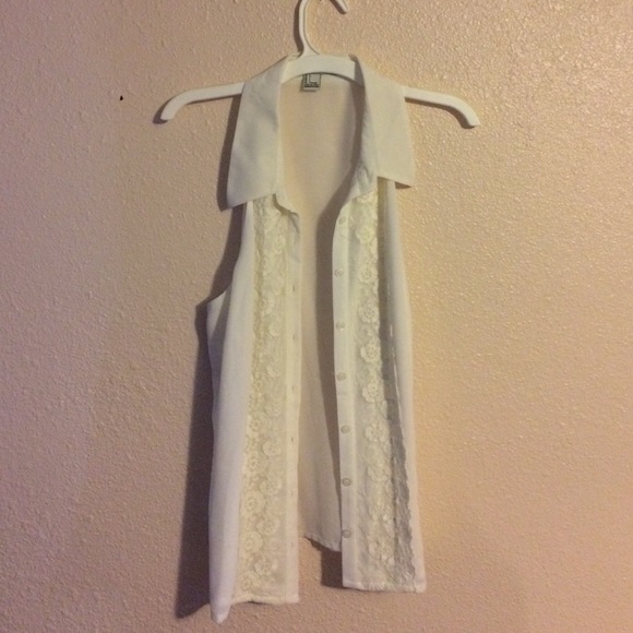 White Tank top blouse button up