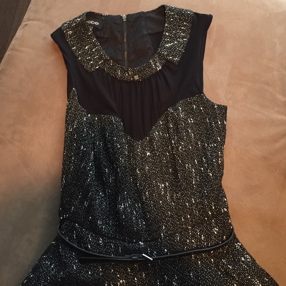 Bebe black and white party dress