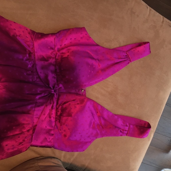 100% silk magenta dress