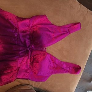 100% silk magenta dress