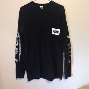 RESERVED Pink Sequin Sleeved Tee